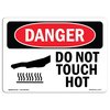 Signmission OSHA Danger Sign, Do Not Touch Hot, 5in X 3.5in Decal, 5" W, 3.5" H, Landscape, Do Not Touch Hot OS-DS-D-35-L-1177